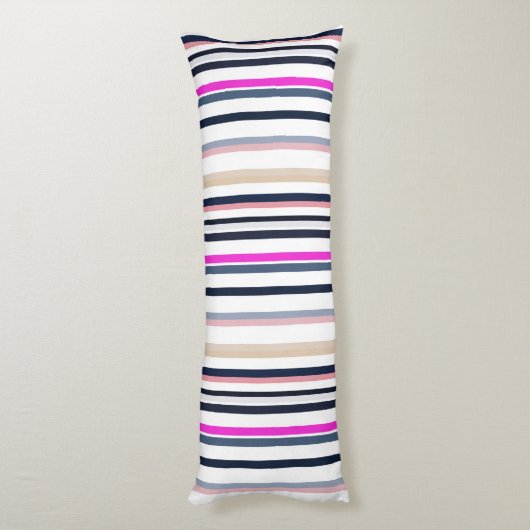 Blue Pink and Sand Stripes ボディピロー (裏面 (縦))