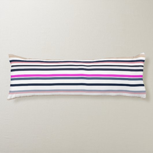 Blue Pink and Sand Stripes ボディピロー (正面)