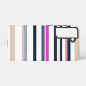 Blue Pink and Sand Stripes Samsung Galaxyケース (裏面横)