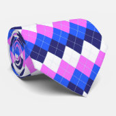 Blue, Pink and White Argyle ネクタイ (ロール)