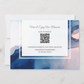 ～ Blue Pink AR17水彩エレガントトレンディー結婚 サンキューカード (裏面)