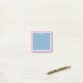 Blue Pink Borders Monogrammed ポストイット (デスク上)