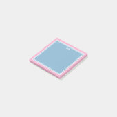 Blue Pink Borders Monogrammed ポストイット (アングル)