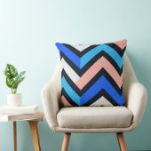Blue Pink Chevron Geometric Pattern クッション (椅子)