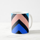 Blue Pink Chevron Geometric Pattern コーヒーマグカップ (正面右)