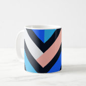 Blue Pink Chevron Geometric Pattern コーヒーマグカップ (正面左)