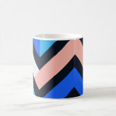 Blue Pink Chevron Geometric Pattern コーヒーマグカップ (中央)