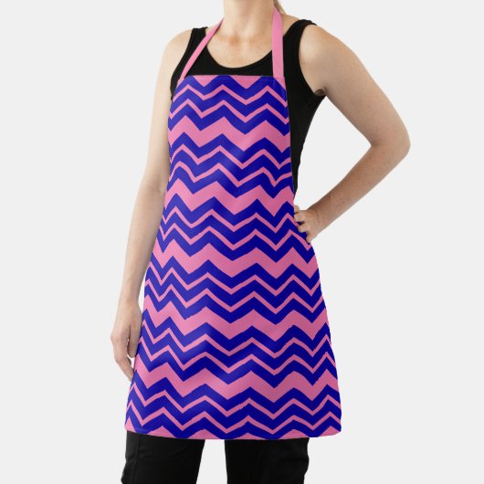 Blue Pink Chevron Zigzag Design  エプロン (インサイチュ)