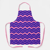 Blue Pink Chevron Zigzag Design  エプロン (正面)