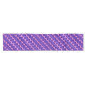 Blue Pink Chevron Zigzag Design  ショートテーブルランナー (横)