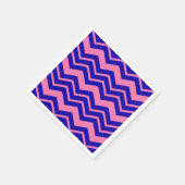 Blue Pink Chevron Zigzag Design  スタンダードカクテルナプキン (角)