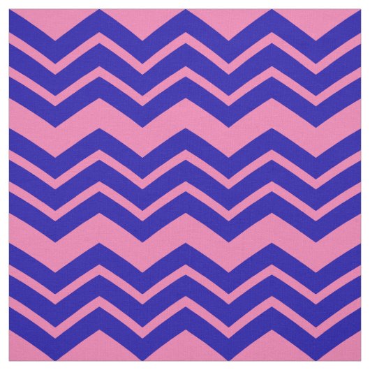 Blue Pink Chevron Zigzag Design  ファブリック (見本)