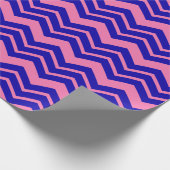 Blue Pink Chevron Zigzag Design  ラッピングペーパー (角)