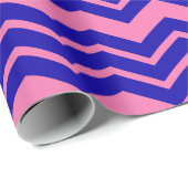 Blue Pink Chevron Zigzag Design  ラッピングペーパー (ロールコーナー)