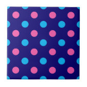 Blue Pink Cyan Polka Dot Pattern タイル (正面)