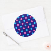 Blue Pink Cyan Polka Dot Pattern ラウンドシール (封筒)