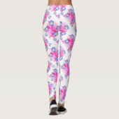 Blue Pink Floral Leggings レギンス (裏面)