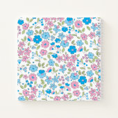 Blue Pink Floral Monogram Notebook Journal ノートブック (裏面)