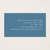 Blue Pink Gold Monogram Modern Business Card (裏面)