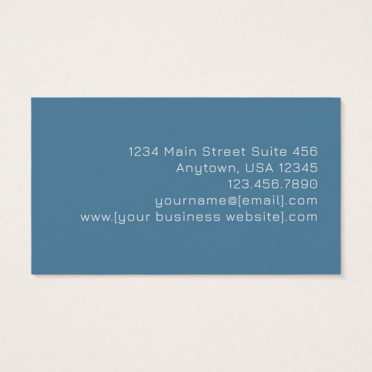 Blue Pink Gold Monogram Modern Business Card (裏面)
