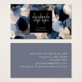 Blue Pink Gray Monogram Modern Business Card (正面&裏面)