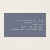 Blue Pink Gray Monogram Modern Business Card (裏面)