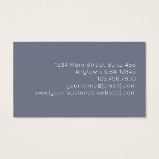 Blue Pink Gray Monogram Modern Business Card (裏面)