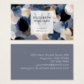 Blue Pink Gray Monogram Modern Business Card (正面&裏面)