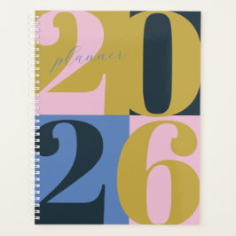 Blue Pink Green Bold Year Color Block Planner プランナー手帳