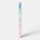 Blue Pink Marble with Gold Veins – Elegant Design Samsung Galaxyケース (左側面)
