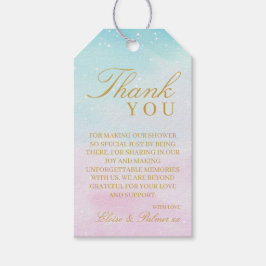 Blue Pink Ombre Gender Reveal Baby Shower Thank ギフトタグ