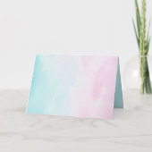 Blue Pink Ombre Gender Reveal Neutral Baby Shower  サンキューカード (裏面)