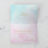 Blue Pink Ombre Gender Reveal Neutral Baby Shower  サンキューカード (内部)