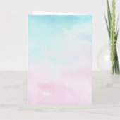 Blue Pink Ombre Gender Reveal Neutral Baby Shower  サンキューカード (裏面)