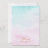 Blue Pink Ombre Gender Reveal Neutral Baby Shower  サンキューカード (裏面)