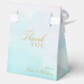 Blue Pink Ombre Gender Reveal Neutral Baby Shower フェイバーボックス (裏面)