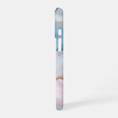 Blue Pink Petal Gold Edge iPhone 16ケース (左側面)