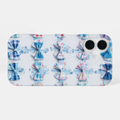 Blue & Pink Plaid Ribbons Preppy Phone Case iPhone 16ケース (裏面横)
