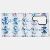 Blue & Pink Plaid Ribbons Preppy Phone Case Samsung Galaxyケース (裏面横)