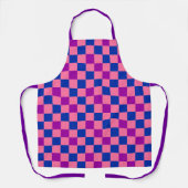 Blue Pink Purple Checkered Pattern Design  エプロン (正面)