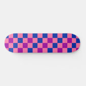 Blue Pink Purple Checkered Pattern Design  スケートボード (横)