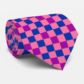Blue Pink Purple Checkered Pattern Design  ネクタイ (ロール)