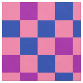 Blue Pink Purple Checkered Pattern Design  ファブリック (クローズアップ)