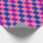 Blue Pink Purple Checkered Pattern Design  ラッピングペーパー (角)