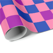Blue Pink Purple Checkered Pattern Design  ラッピングペーパー (ロールコーナー)