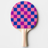 Blue Pink Purple Checkered Pattern Design  卓球ラケット (正面)