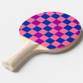 Blue Pink Purple Checkered Pattern Design  卓球ラケット (正面アングル)