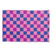 Blue Pink Purple Checkered Pattern Design  枕カバー (裏面)