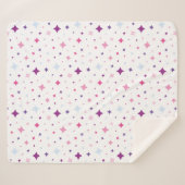 Blue Pink Purple Stars Cosmic Space. シェルパブランケット (正面(横))