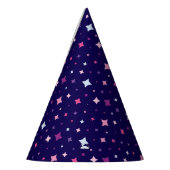 Blue Pink Purple Stars Cosmic Space. パーティーハット (左)
